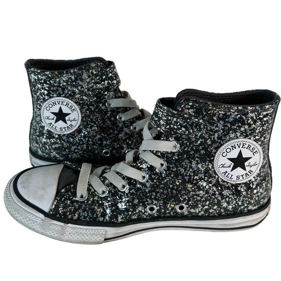 Converse Chuck Taylor All Star High Top Glitter Sneakers Shoes Youth 3 - Picture 1 of 15